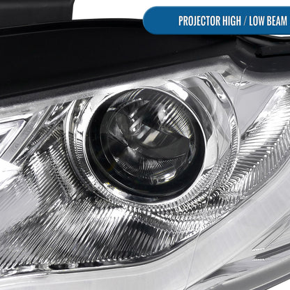 Ronnin - Se adapta a Audi A4 2006-2008 Tubo LED Luces de circulación diurna Mejora Reemplazo Halógeno Proyector Faros Conjunto Par | Cromado