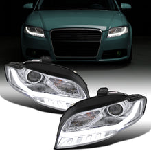 Ronnin - Se adapta a Audi A4 2006-2008 Tubo LED Luces de circulación diurna Mejora Reemplazo Halógeno Proyector Faros Conjunto Par | Cromado