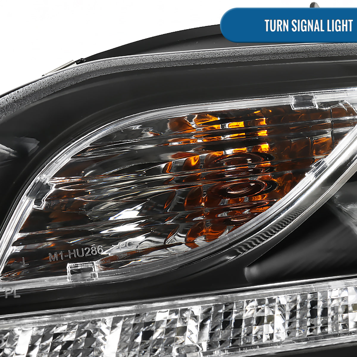 Ronnin - Compatible con Audi A4 2006-2008 Actualización de luces LED diurnas de repuesto Conjunto de faros delanteros halógenos con proyector | Negro