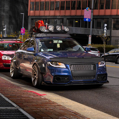 Ronnin - Se adapta a Audi A4 2006-2008 Tubo LED Luces de circulación diurna Mejora de reemplazo Par de faros proyectores halógenos | Negro