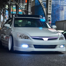 Ronnin - Fits 2003-2007 Honda Accord 2Dr Coupe 4Dr Sedan LED Dual Halo Rims Running Lights Projector Headlights Assembly Pair | Chrome