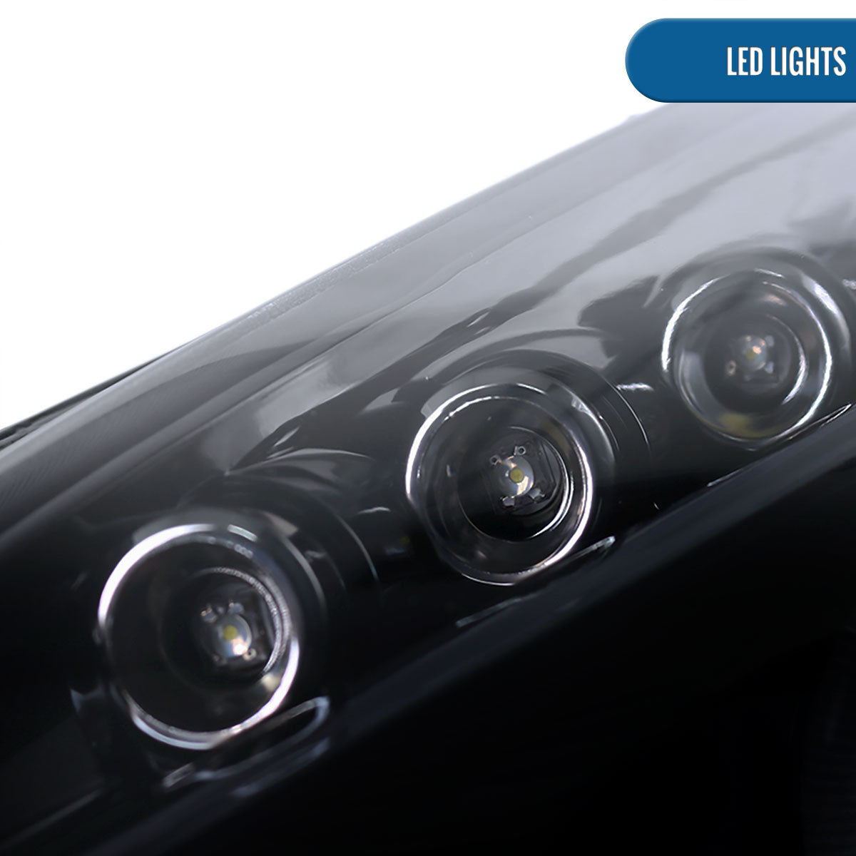 Ronnin - Fits 2003-2007 Honda Accord 2Dr Coupe 4Dr Sedan LED Dual Halo Rims Running Lights Projector Headlights Assembly Pair | Black Smoke