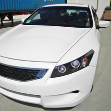 Ronnin - Fits 2008-2012 Honda Accord 2Dr Coupe LED Dual Halo Rims Running Lights Projector Headlights Assembly Pair | Black