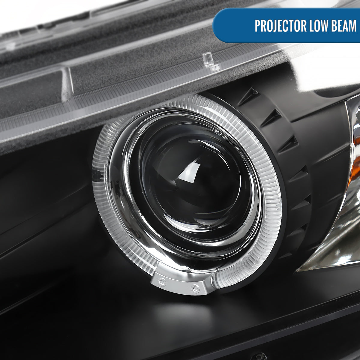 Ronnin - Fits 2008-2012 Honda Accord 2Dr Coupe LED Dual Halo Rims Running Lights Projector Headlights Assembly Pair | Black