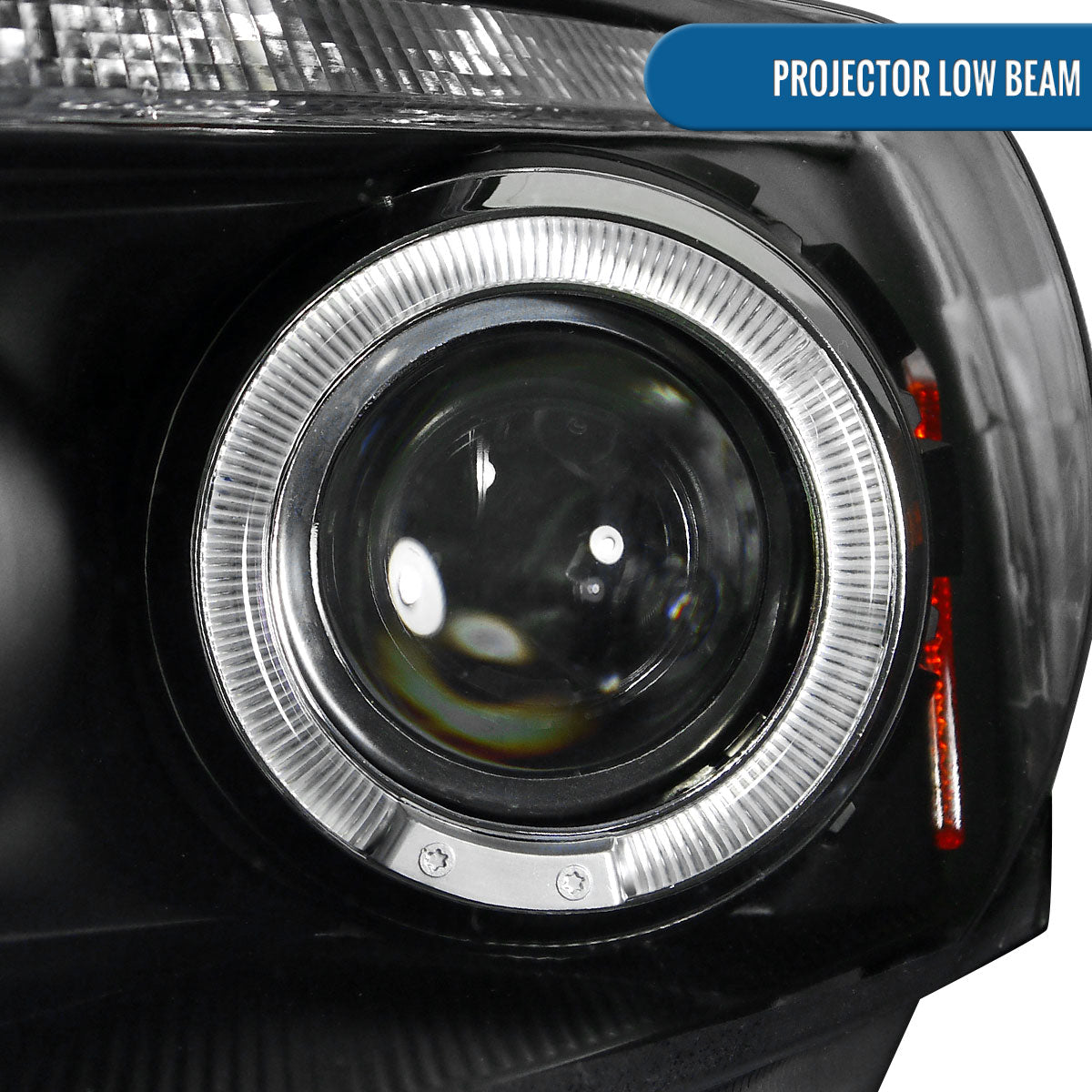 Ronnin - Fits 2008-2012 Honda Accord 4Dr Sedan Projector Headlights Integrated Bright LED Strip Running Lights and Turn Signal Assembly Pair | Black