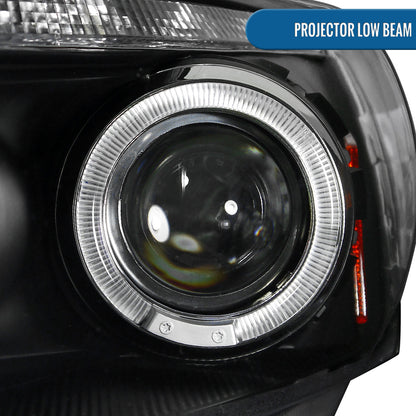 Ronnin - Fits 2008-2012 Honda Accord 4Dr Sedan Projector Headlights Integrated Bright LED Strip Running Lights and Turn Signal Assembly Pair | Black