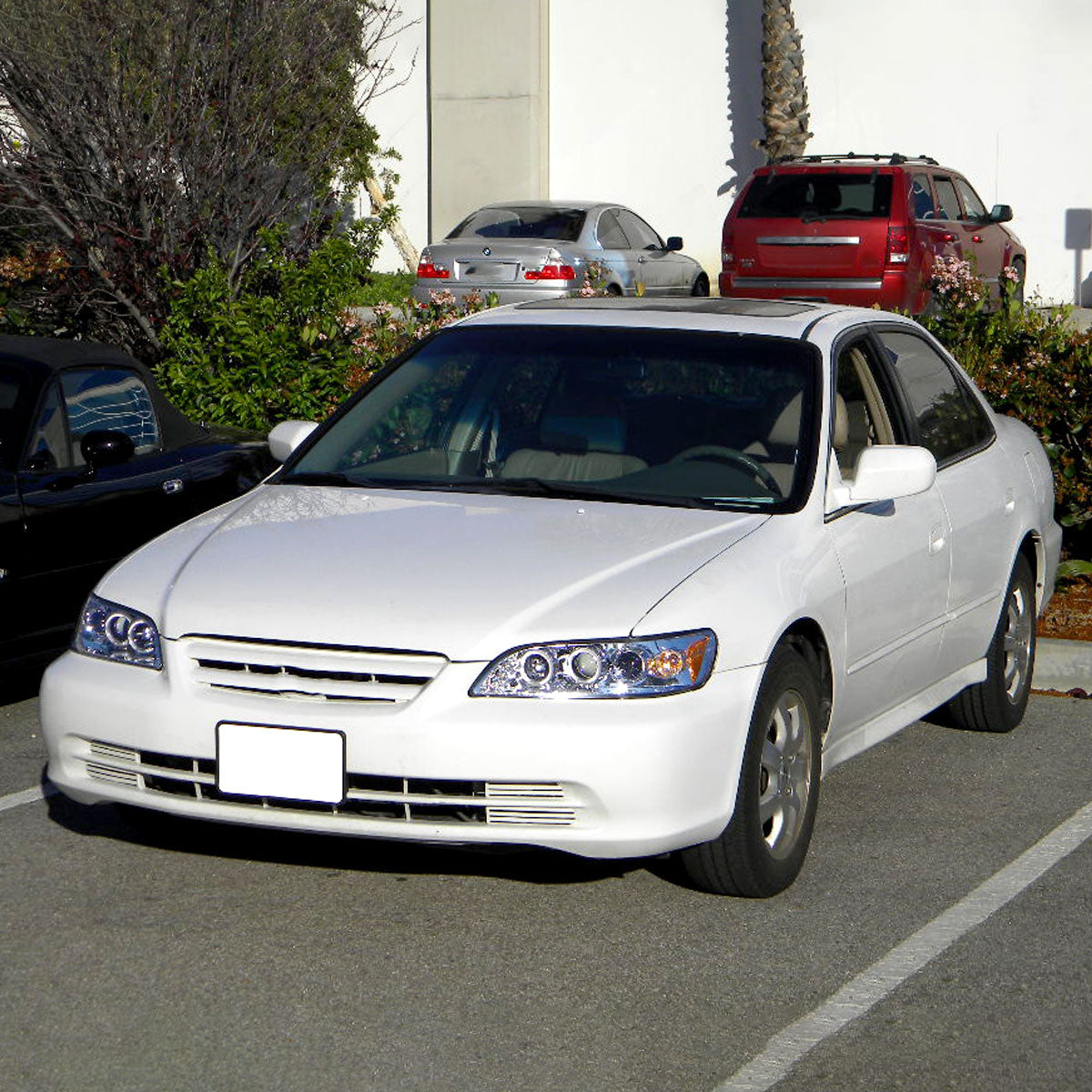 Ronnin - Compatible con Honda Accord Sedán Coupé 1998-2002, montaje de faros delanteros con proyector LED de doble aro y repuesto mejorado, par | Cromo
