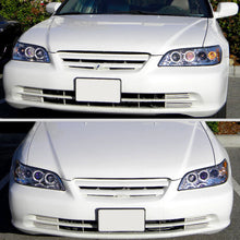 Ronnin - Compatible con Honda Accord Sedán Coupé 1998-2002, montaje de faros delanteros con proyector LED de doble aro y repuesto mejorado, par | Cromo