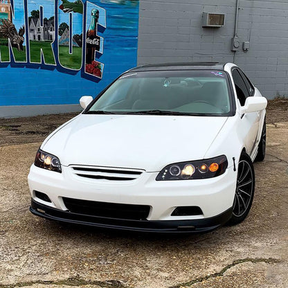 Ronnin - Fits 1998-2002 Honda Accord Sedan Coupe Upgrade Replacement LED Dual Rims Projector Headlights Assembly Pair | Black Smoke