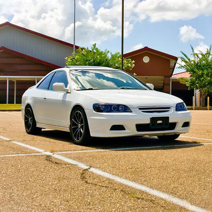 Ronnin - Fits 1998-2002 Honda Accord Sedan Coupe Upgrade Replacement LED Dual Rims Projector Headlights Assembly Pair | Black Smoke