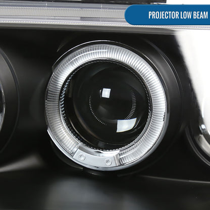 Ronnin - Fits 1998-2002 Honda Accord Sedan Coupe Upgrade Replacement LED Dual Rims Projector Headlights Assembly Pair | Black