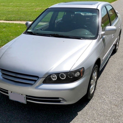 Ronnin - Fits 1998-2002 Honda Accord Sedan Coupe Upgrade Replacement LED Dual Rims Projector Headlights Assembly Pair | Black