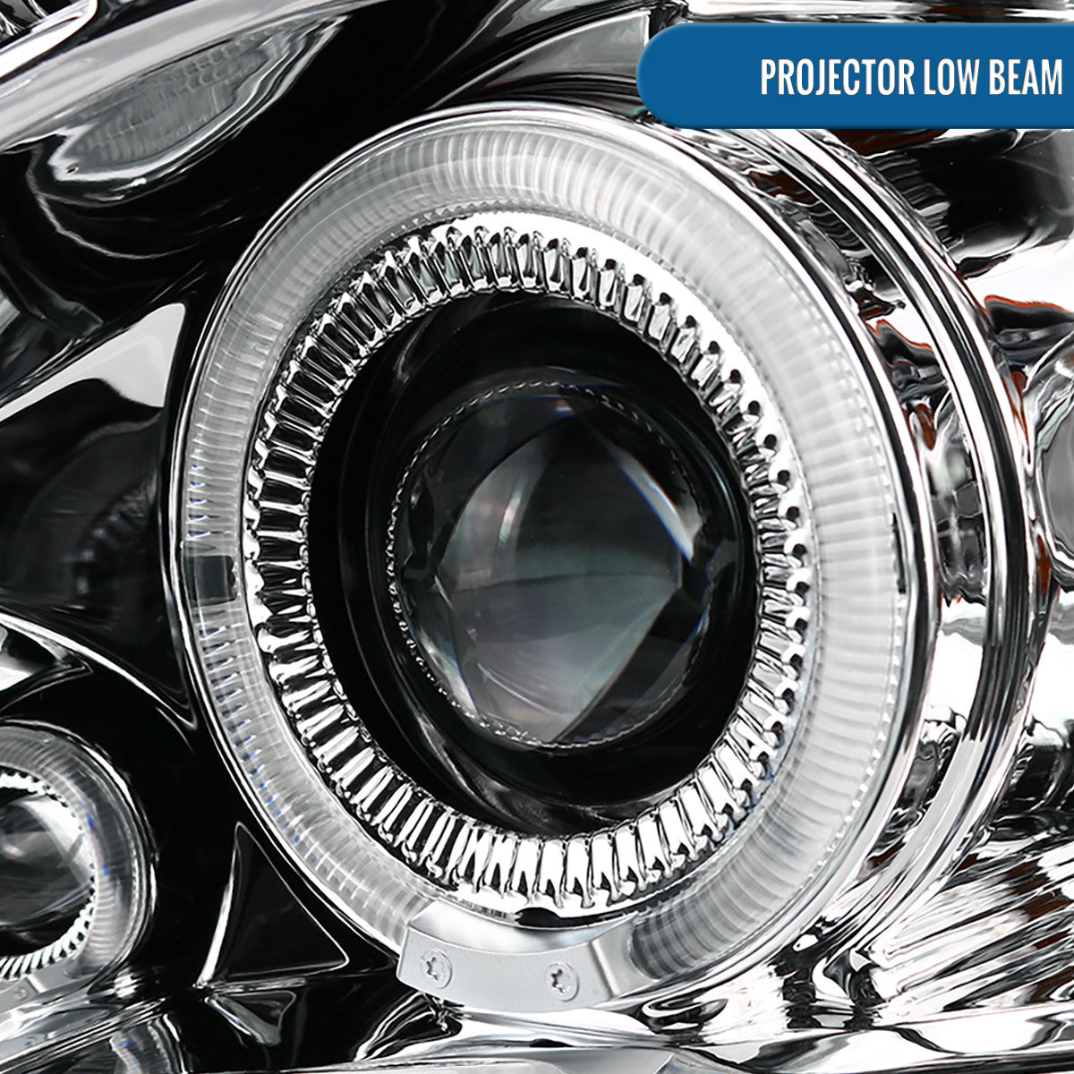 Ronnin - Compatible con Chevy Avalanche Tahoe Suburban 1500 2500 de 2007-2014 Faros delanteros proyectores LED con doble halo y luces de marcha en juego | Cromado