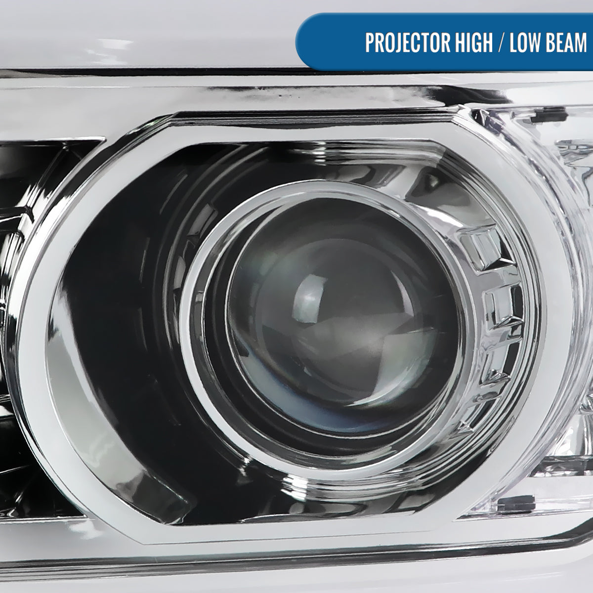 Ronnin - Fits 2007-2013 Chevy Avalanche 2007-2014 Tahoe Suburban 1500 2500 Upgraded Replacement Projector Headlights LED Tube Driving Lights Assembly Pair | Chrome