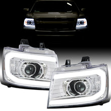 Ronnin - Fits 2007-2013 Chevy Avalanche 2007-2014 Tahoe Suburban 1500 2500 Upgraded Replacement Projector Headlights LED Tube Driving Lights Assembly Pair | Chrome