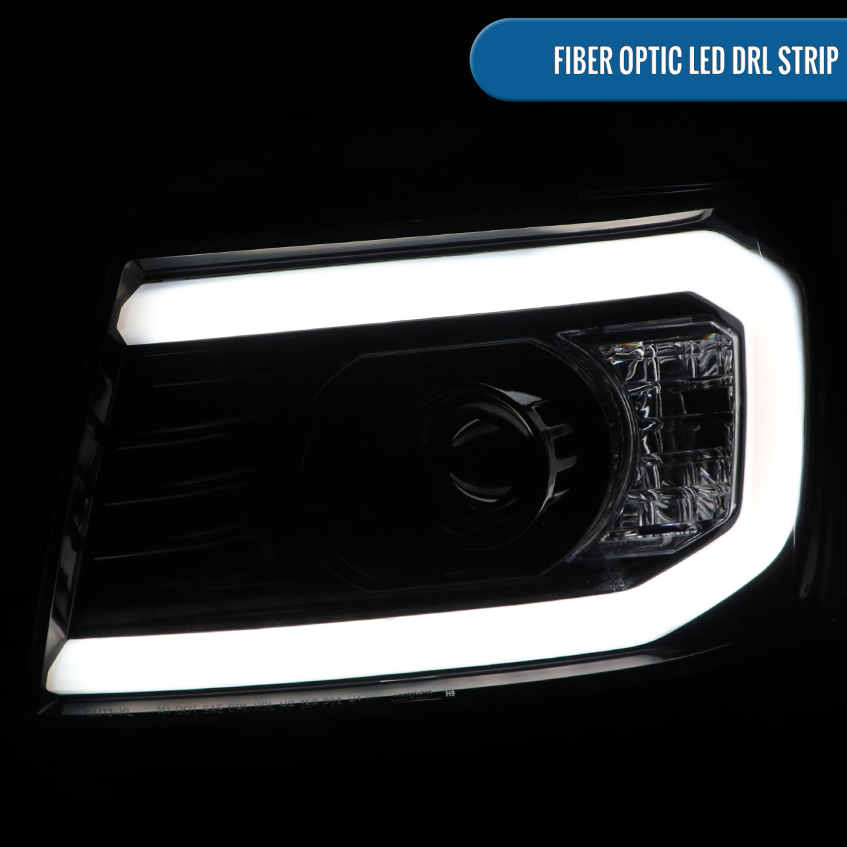 Ronnin - Fits 2007-2013 Chevy Avalanche 2007-2014 Tahoe Suburban 1500 2500 Upgraded Replacement Projector Headlights LED Tube Driving Lights Assembly Pair | Black Smoke