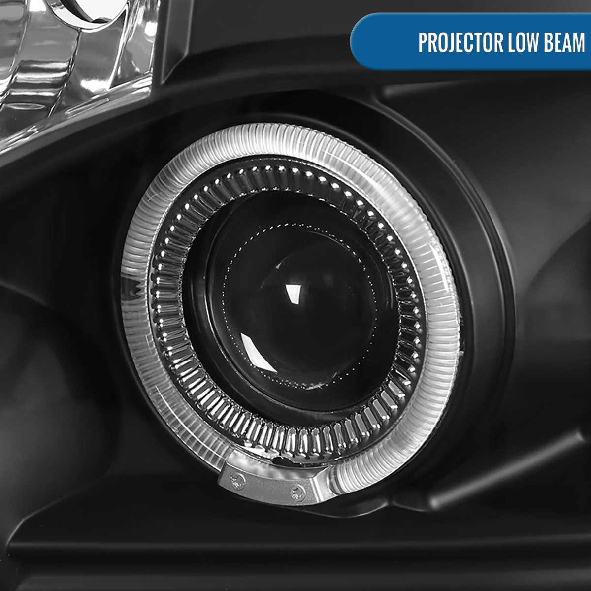 Ronnin - Compatible con Chevy Avalanche Tahoe Suburban 1500 2500 de 2007-2014 Faros delanteros proyectores LED de doble halo y luces de marcha. Par | Negros