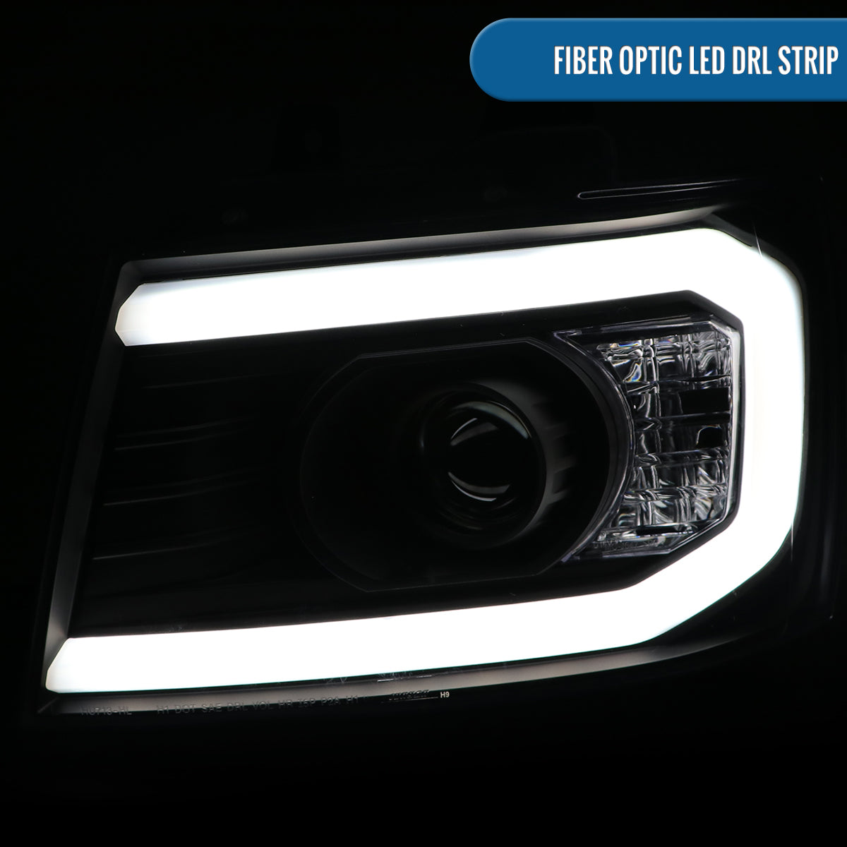 Ronnin - Fits 2007-2013 Chevy Avalanche 2007-2014 Tahoe Suburban 1500 2500 Upgraded Replacement Projector Headlights LED Tube Driving Lights Assembly Pair | Black