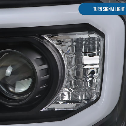 Ronnin - Fits 2007-2013 Chevy Avalanche 2007-2014 Tahoe Suburban 1500 2500 Upgraded Replacement Projector Headlights LED Tube Driving Lights Assembly Pair | Black