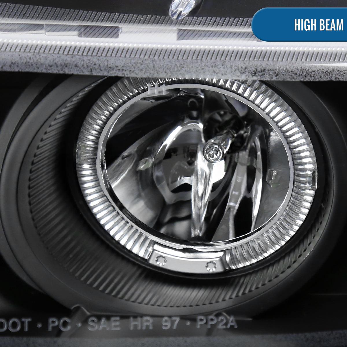 Ronnin - Se adapta a Dodge Avenger Sebring de 1997-2000, par de faros delanteros con proyector LED de doble aro, repuesto mejorado | Negro