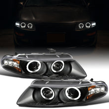 Ronnin - Se adapta a Dodge Avenger Sebring de 1997-2000, par de faros delanteros con proyector LED de doble aro, repuesto mejorado | Negro