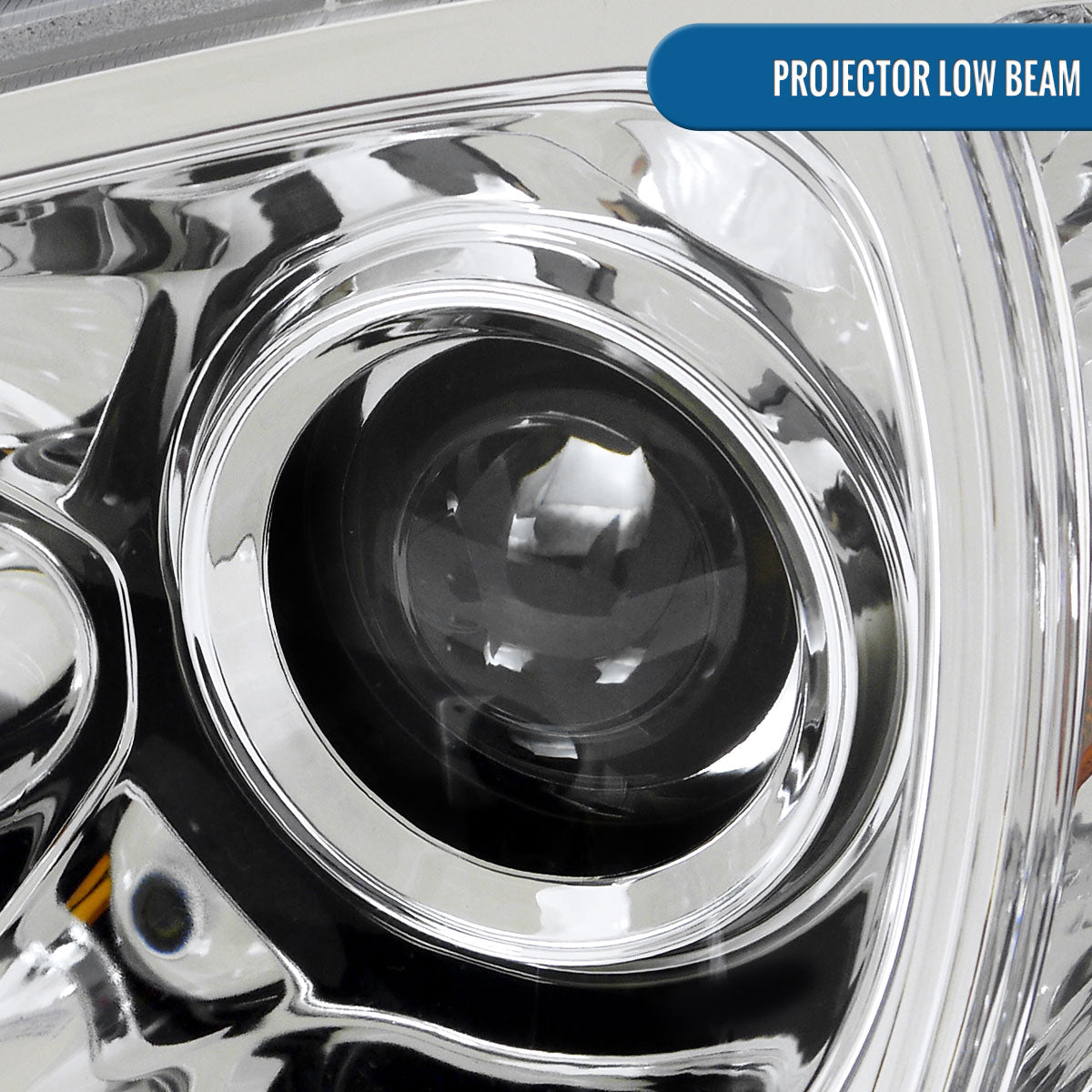 1998-2001 Mercedes-Benz US Spec ML320 ML430 Upgraded Replacement LED Running Lights Halogen Projector Headlights Assembly Pair | Chrome