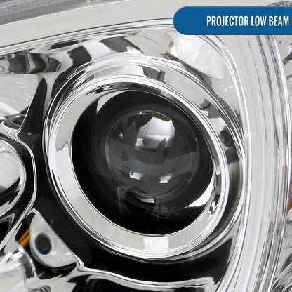 1998-2001 Mercedes-Benz US Spec ML320 ML430 Upgraded Replacement LED Running Lights Halogen Projector Headlights Assembly Pair | Chrome