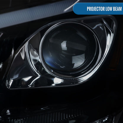 Ronnin - Compatible con Mercedes-Benz ML350 ML500 ML320 con especificaciones estadounidenses de 2006-2008. Ensamblaje de faros delanteros con proyector halógeno y señales de giro LED secuenciales, par | Ahumado