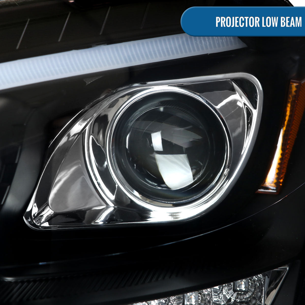 Ronnin - Se adapta a Mercedes-Benz ML350 ML500 ML320 con especificaciones estadounidenses de 2006-2008, conjunto de faros delanteros con proyector halógeno y señales de giro LED secuenciales | Par Negro