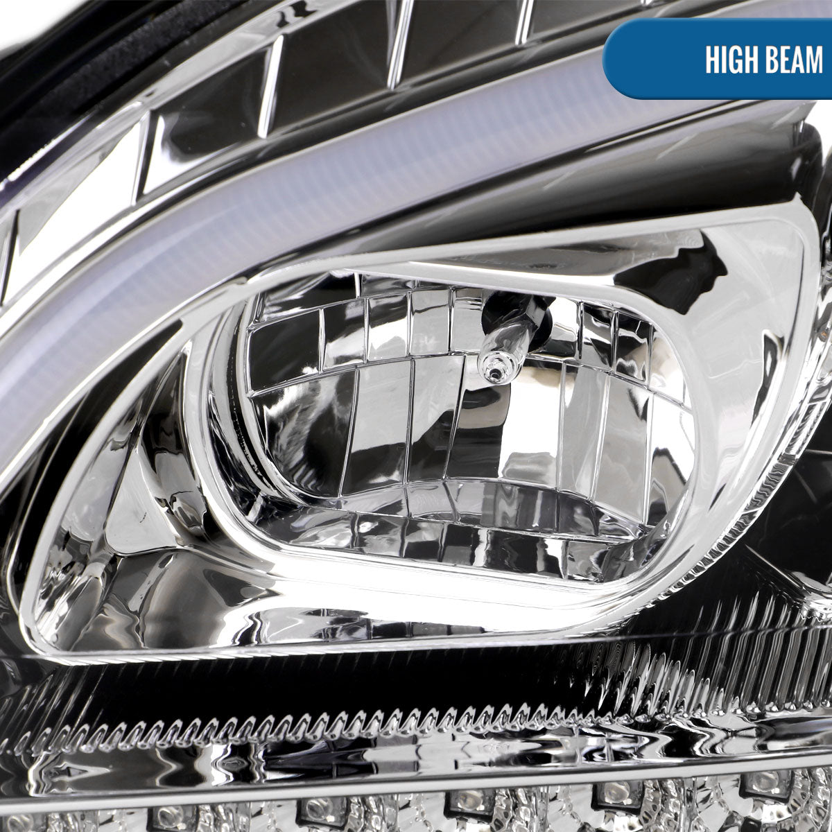 Ronnin - Compatible con Mercedes Benz ML350 ML320 ML550 de 2009-2011 (Especificaciones de EE. UU.) Faro delantero con proyector halógeno y señales de giro LED secuenciales, par | Cromado