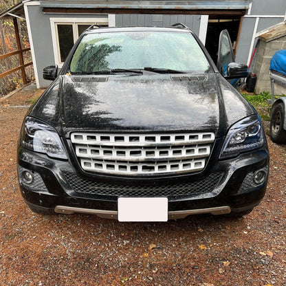 Ronnin - Fits 2009-2011 Mercedes Benz ML350 ML320 ML550 US Spec Upgraded Replacement LED Sequential Turn Signals Halogen Projector Headlights Assembly Pair | Black Smoke