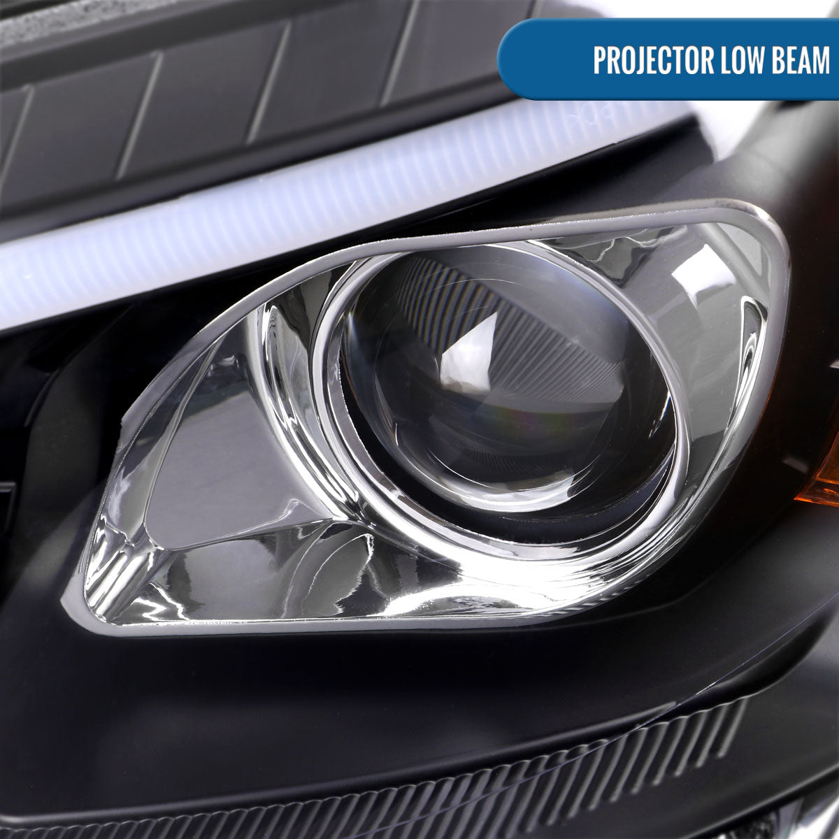 Ronnin - Se adapta a Mercedes Benz ML350 ML320 ML550 2009-2011, intermitentes LED secuenciales mejorados de repuesto con proyector halógeno, conjunto de faros delanteros (par) | Negro