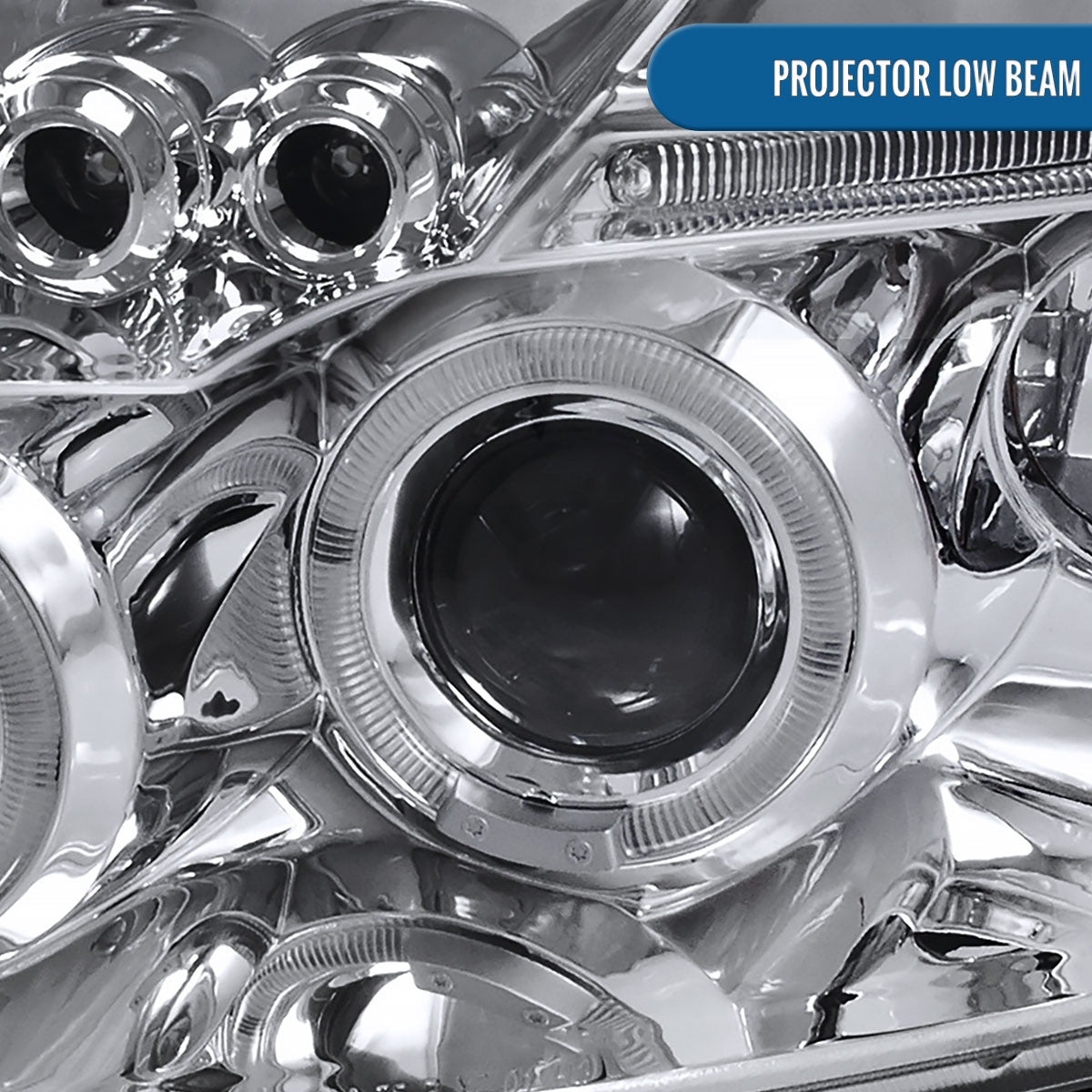Ronnin - Se adapta a Dodge Caliber 2007-2012 Faros delanteros de proyector LED mejorados con doble aro y luces de circulación diurna | Cromo
