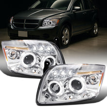 Ronnin - Se adapta a Dodge Caliber 2007-2012 Faros delanteros de proyector LED mejorados con doble aro y luces de circulación diurna | Cromo