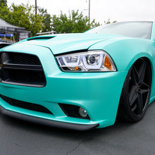 Ronnin - Fits 2011-2014 Dodge Charger Upgraded LED U-Shaped Dual Halo Rims Halogen Projector Headlights Assembly Pair | Chrome