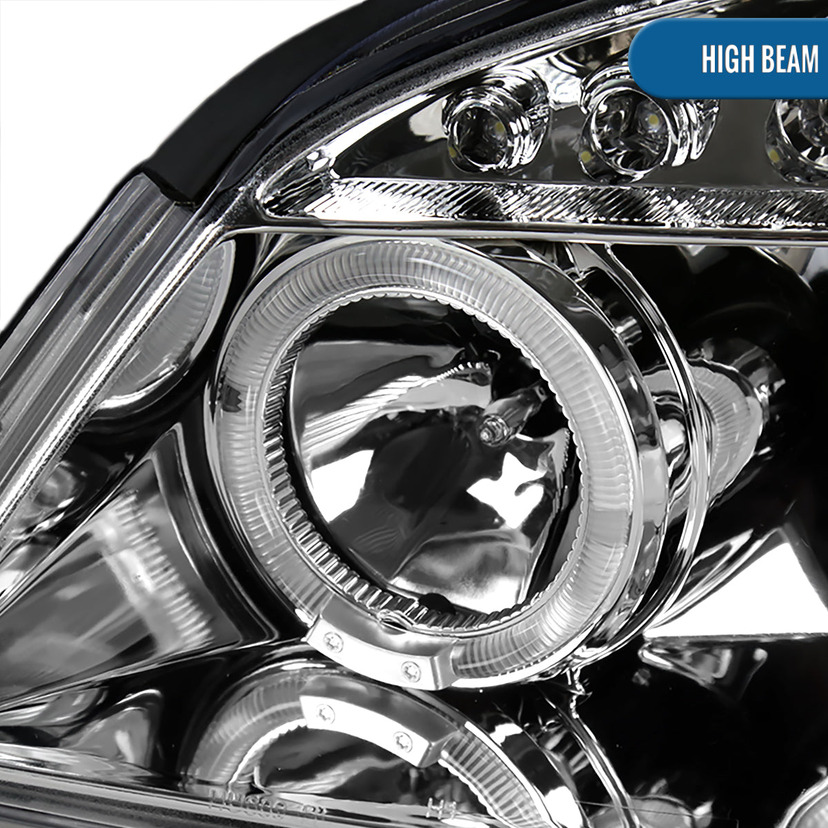 Ronnin - Compatible con Chevy Cobalt Pontiac G5 Pursuit 2005-2010 Faros delanteros de proyector LED de doble aro de repuesto y mejora | Cromo
