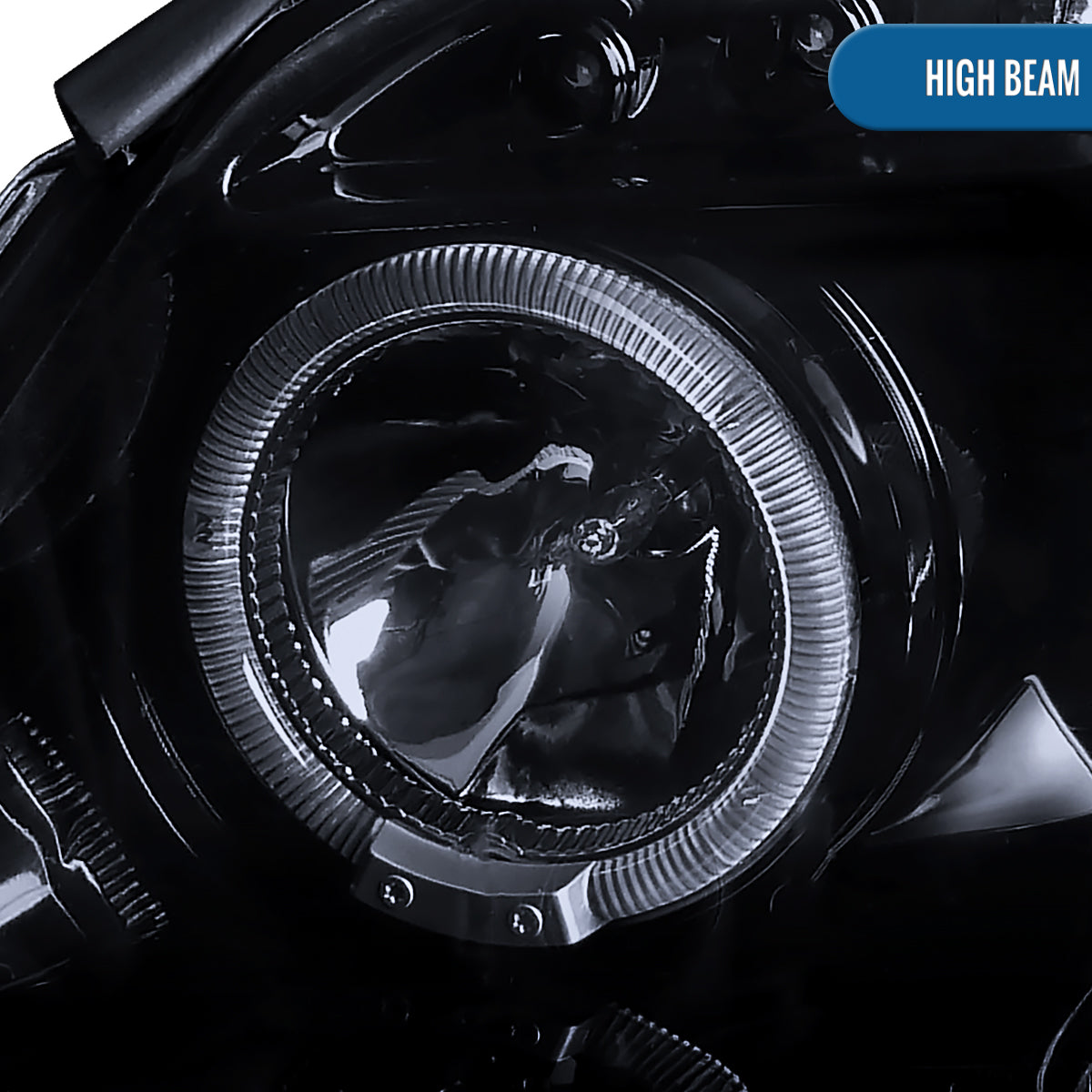 Ronnin - Compatible con Chevy Cobalt Pontiac G5 Pursuit 2005-2010 Faros delanteros de proyector con LED de doble halo de repuesto mejorados | Negro Ahumado