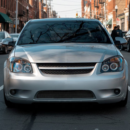 Ronnin - Compatible con Chevy Cobalt Pontiac G5 Pursuit 2005-2010 Faros delanteros de proyector LED de doble aro de repuesto y mejora | Negro