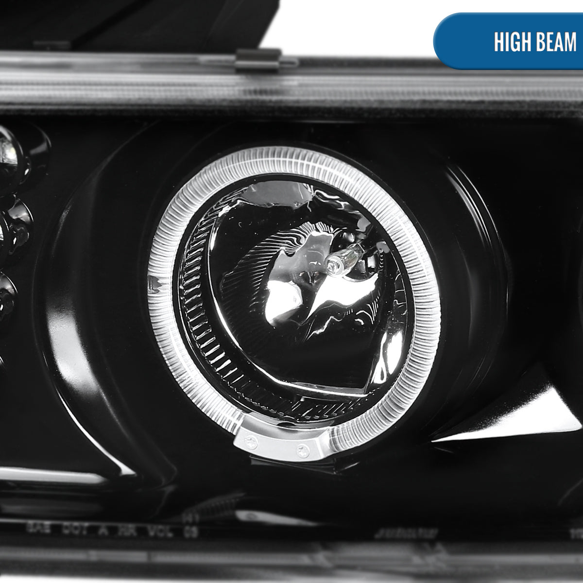 Ronnin - Fits 2004-2012 Chevy Colorado GMC Canyon Upgraded Replacement LED Dual Halo Rims Running Lights Projector Headlights Assembly Pair | Glossy Black