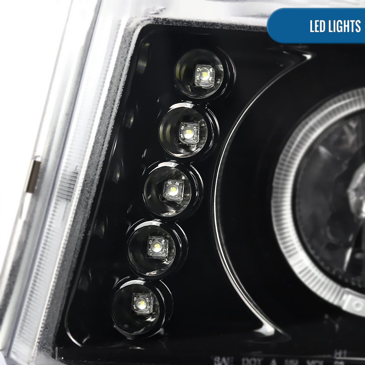 Ronnin - Fits 2004-2012 Chevy Colorado GMC Canyon Upgraded Replacement LED Dual Halo Rims Running Lights Projector Headlights Assembly Pair | Glossy Black