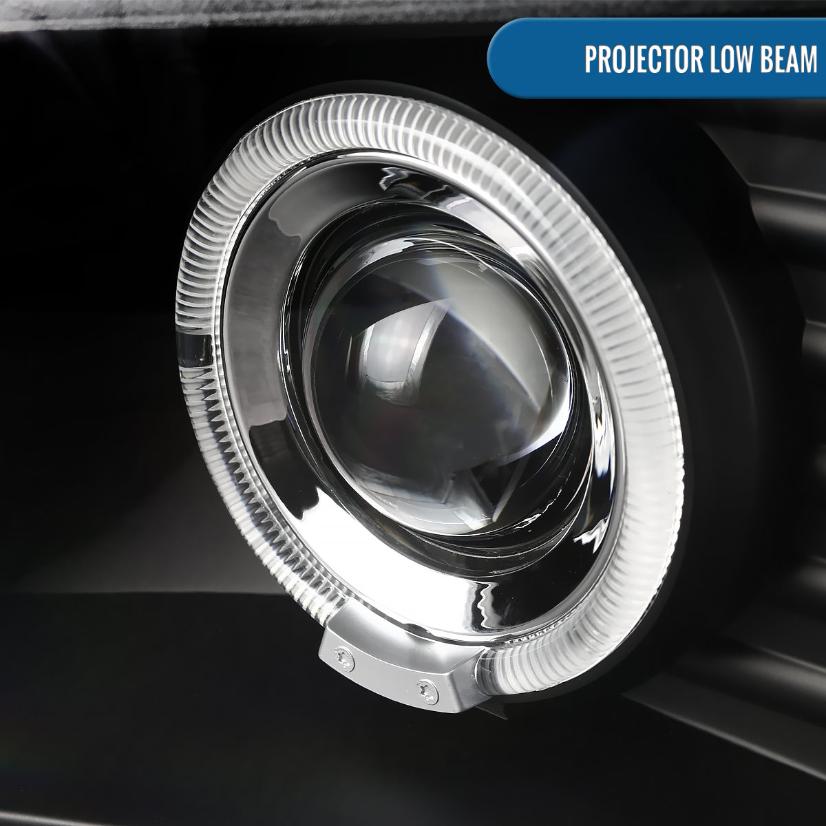 Ronnin - Fits 2004-2012 Chevy Colorado GMC Canyon Upgraded Replacement LED Dual Halo Rims Running Lights Projector Headlights Assembly Pair | Black