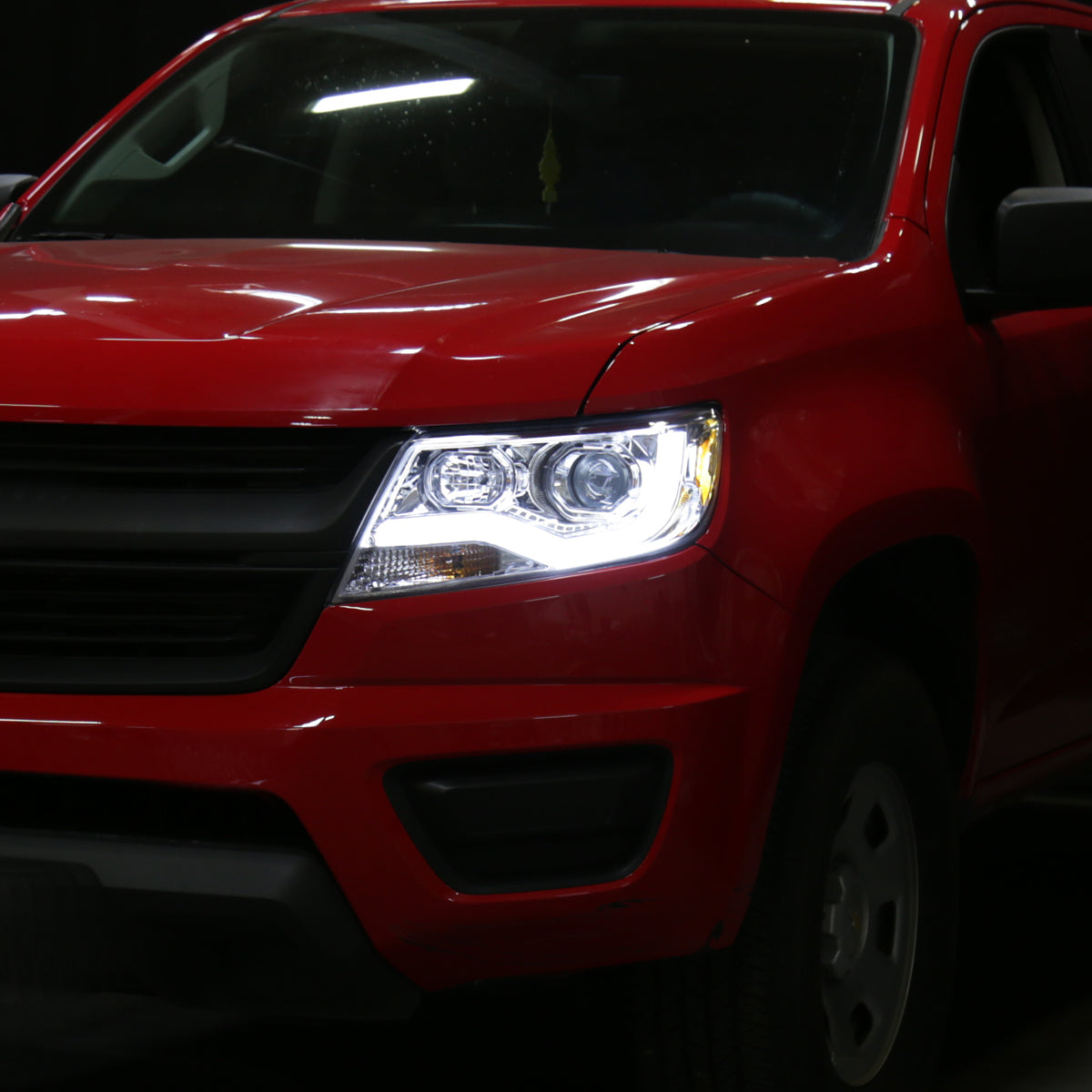 Ronnin - Fits 2015-2022 Chevy Colorado Upgraded Replacement  Halogen Projector Headlights LED Tube Driving Lights  Assembly Pair | Chrome