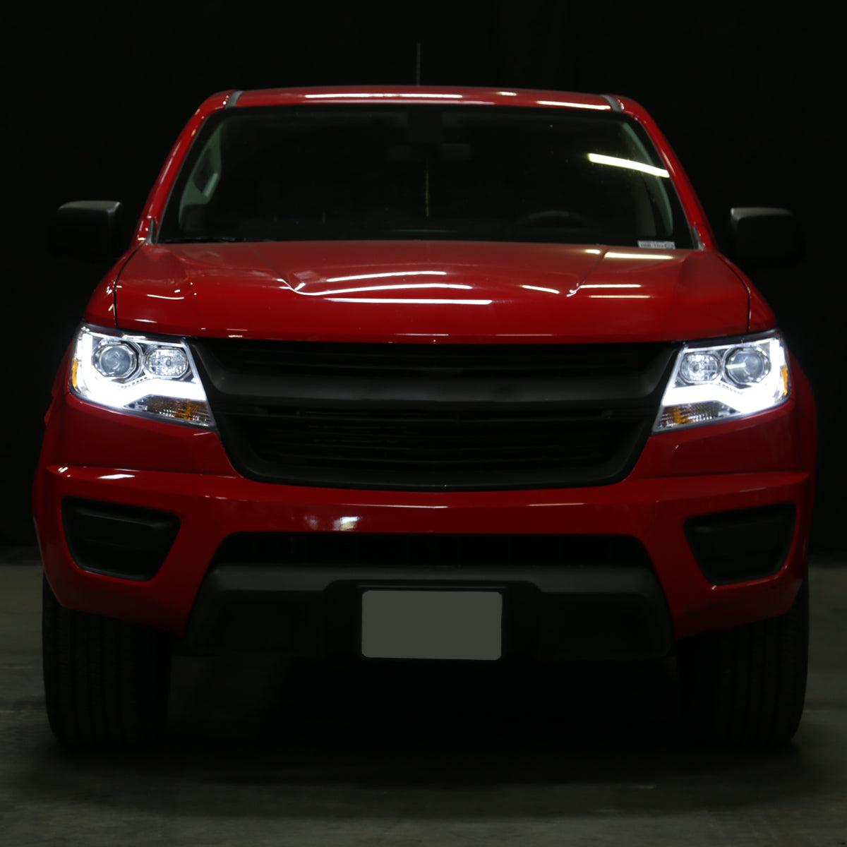 Ronnin - Fits 2015-2022 Chevy Colorado Upgraded Replacement  Halogen Projector Headlights LED Tube Driving Lights  Assembly Pair | Chrome