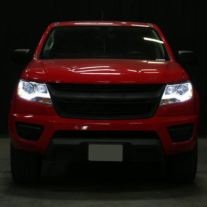 Ronnin - Fits 2015-2022 Chevy Colorado Upgraded Replacement  Halogen Projector Headlights LED Tube Driving Lights  Assembly Pair | Chrome