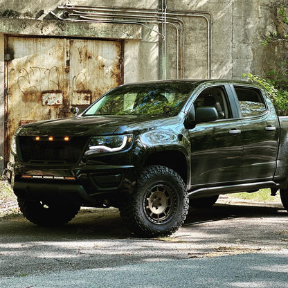 Ronnin - Fits 2015-2022 Chevy Colorado Upgraded Replacement  Halogen Projector Headlights LED Tube Driving Lights  Assembly Pair | Black Smoke