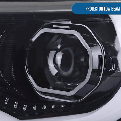 Ronnin - Fits 2015-2022 Chevy Colorado Upgraded Replacement  Halogen Projector Headlights LED Tube Driving Lights  Assembly Pair | Black Smoke