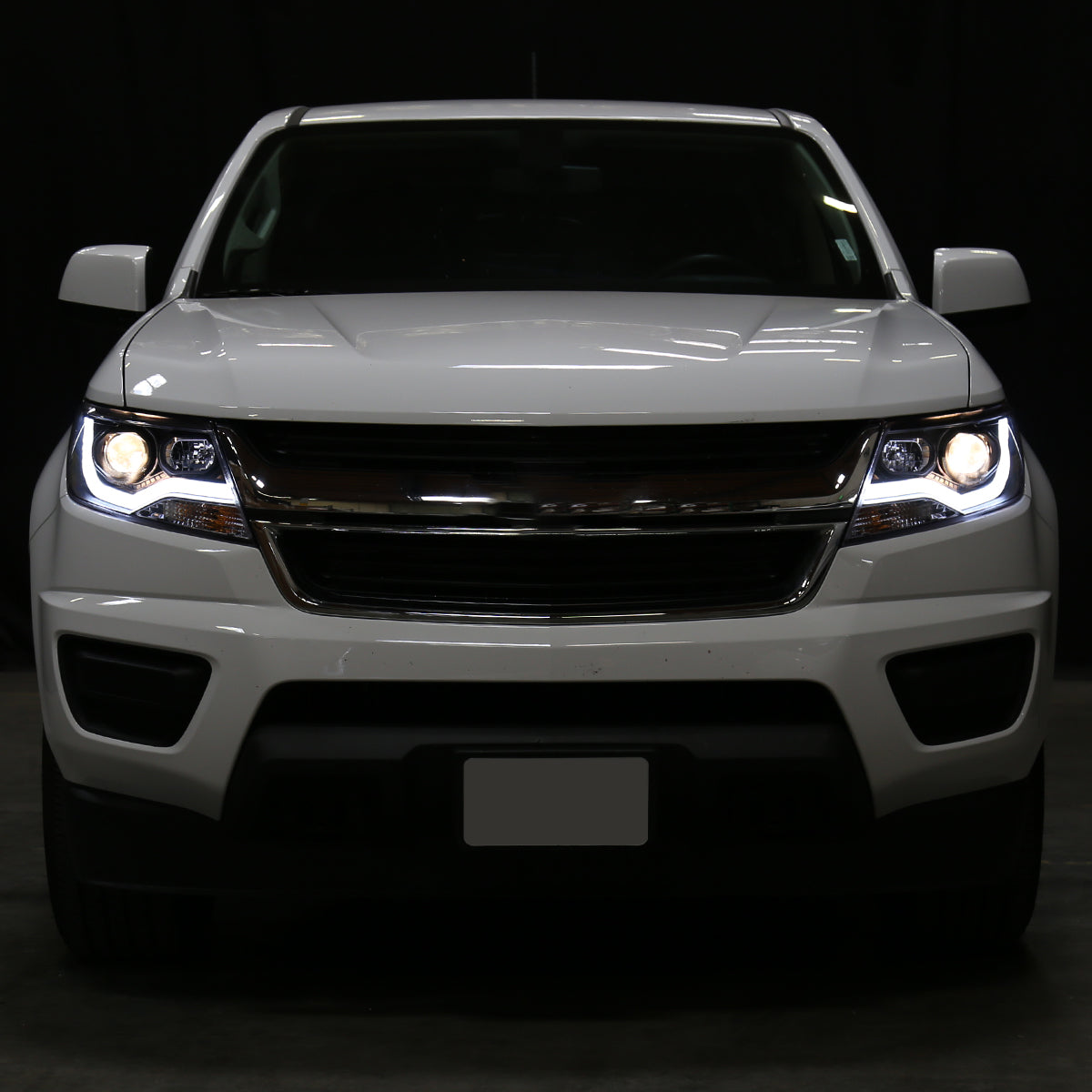 Ronnin - Fits 2015-2022 Chevy Colorado Upgraded Replacement  Halogen Projector Headlights LED Tube Driving Lights  Assembly Pair | Black