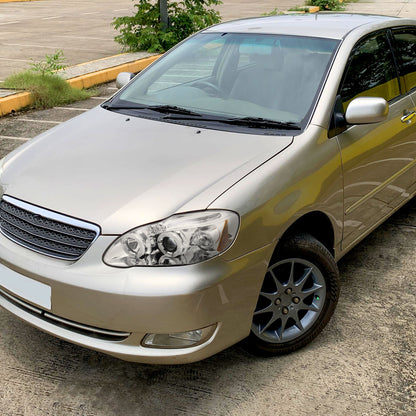 Ronnin - Compatible con Toyota Corolla 2003-2008 Montaje de faros proyectores LED de doble aro mejorados | Cromo