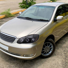 Ronnin - Se adapta a Toyota Corolla 2003-2008 Ensamblaje de faros proyectores LED de doble aro de repuesto mejorado Par | Negro humo