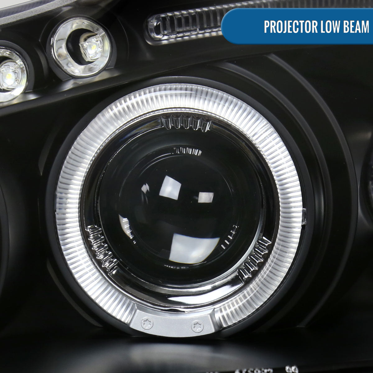 Ronnin - Fits 2003-2008 Toyota Corolla Upgraded Replacement  LED Dual Rims Projector Headlights Assembly Pair | Black